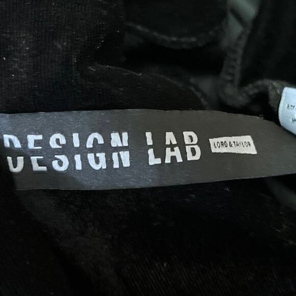 Design Lab Black Velvet Velour High Waist Stretch Ankle Cropped Pants Leggings S - Picture 5 of 6